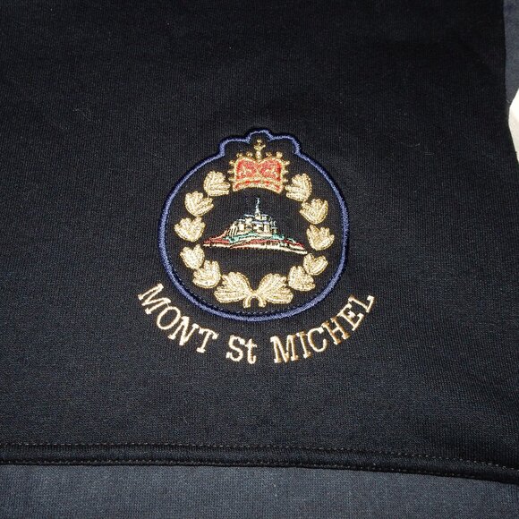 VTG Mont St. Michele France nautical striped breton top shirt womens L XL sweat - Picture 2 of 7